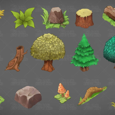 Isometric Forest Sprite Set - thegameassetsmine