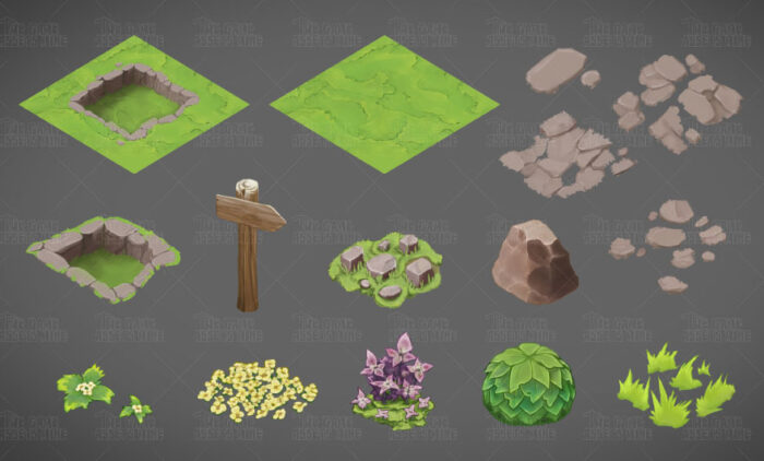 Isometric Forest Sprite Set - thegameassetsmine