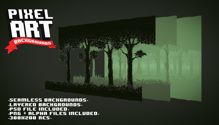 Pixel Art Backgrounds - thegameassetsmine