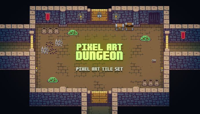 Top Down Pixel Art Dungeon - thegameassetsmine