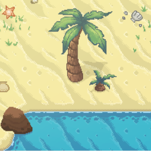 Pixel Art Beach Tile Set