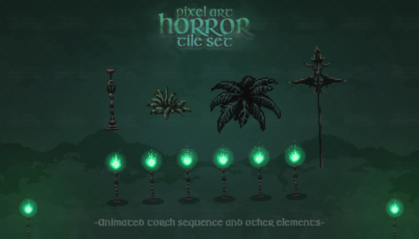 Pixel Art Horror Set - Thegameassetsmine