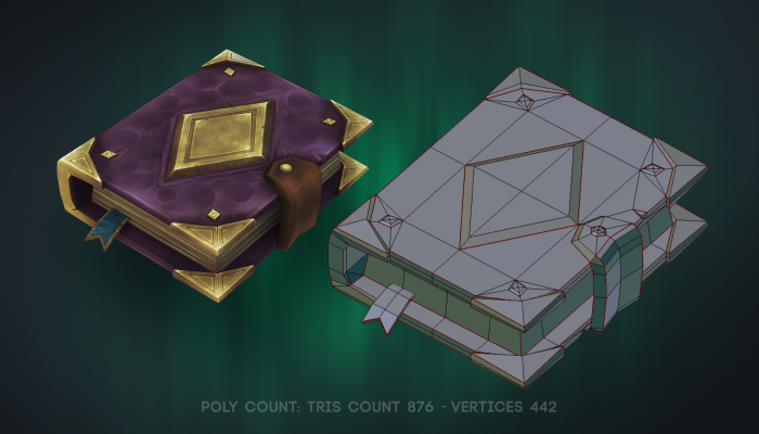 3D model Old Magic Book VR / AR / low-poly