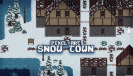 Pixel Art Snow Town - thegameassetsmine