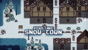 Pixel Art Snow Town - thegameassetsmine